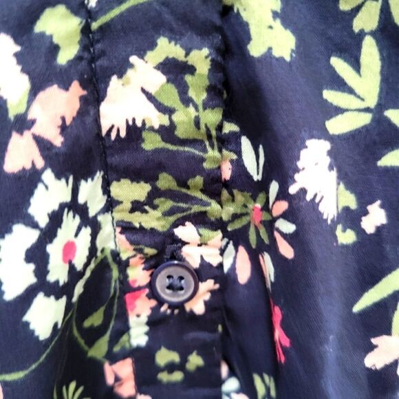 EC GAP FLORAL BUTTON UP TIE AT THE WAIST DRESS W/ POCKETS SZ.S - Picture 4 of 4
